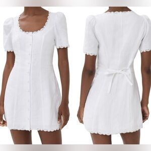 NEW Reformation Annabella Linen White Dress